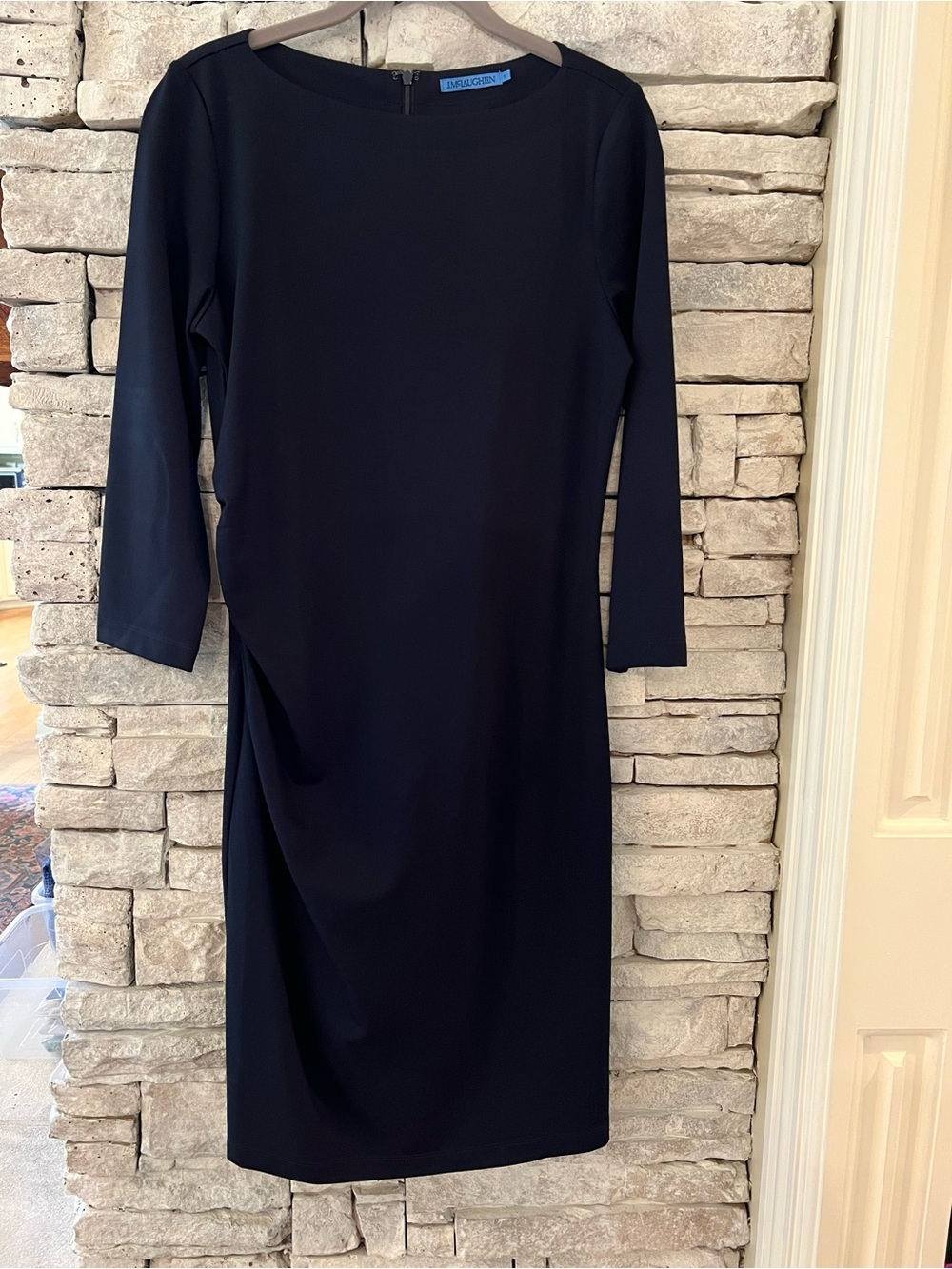 J. McLaughlin Classic Navy Long-Sleeve Sheath Dress